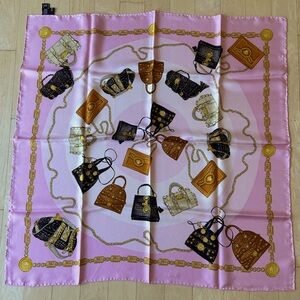 Versace Vintage ‘08 Pink Handbag Silk Scarf - 34 inches w/ certificate NIB/NWT